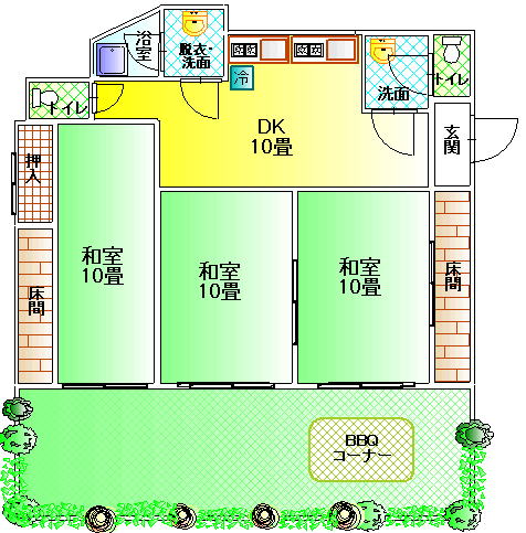 入田浜　１５名用　間取り