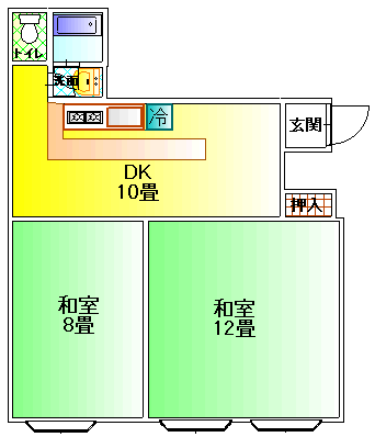 入田浜山荘　１０名用　間取り図