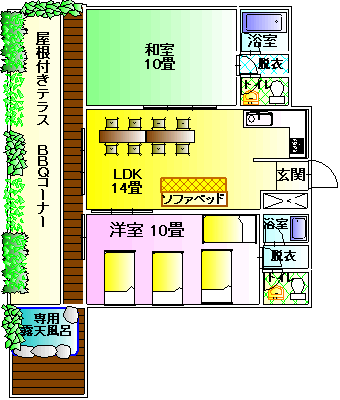 露天付テラス6-10名用