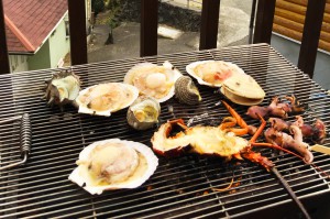 伊勢海老・海鮮焼きを伊豆コテージでBBQ