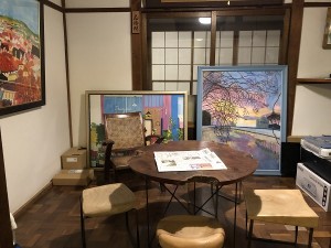 下田　金谷旅館の館内　オーナーのコレクションなどレトロな雰囲気