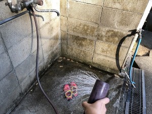 入田浜山荘の宿泊者専用温水シャワーが無料で便利